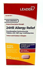 Leader 24 Hour Allergy Relief Tablets, 90 Count