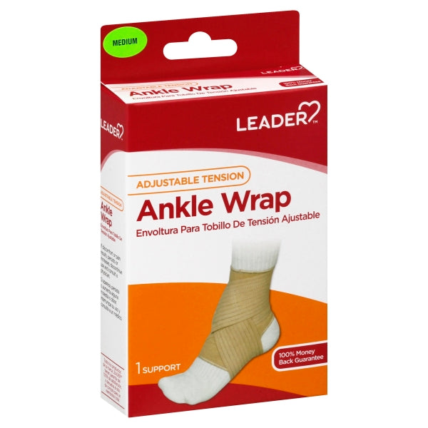 Leader Adjustable Tension Ankle Wrap, Medium, 1 Count