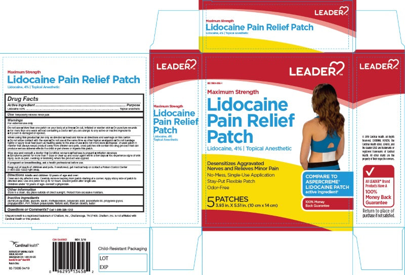 Leader Lidocaine Pain Relief Patches, Lidocaine 4%, 5 Patches