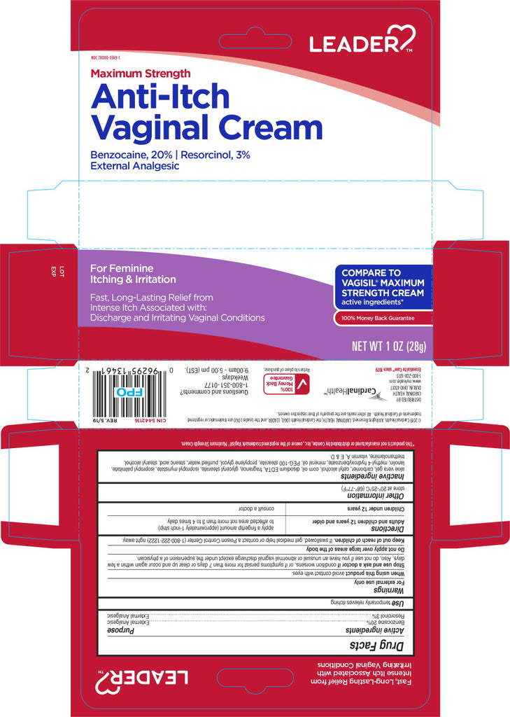Leader Maximum Strength Anti-Itch Vaginal Cream, 1 Oz
