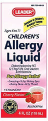 Leader Children's Allergy Relief, Cherry Flavored, Alcohol-Free, 4 Fl Oz