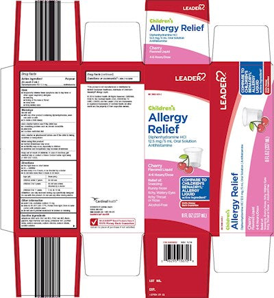 Leader Children's Allergy Relief, Cherry Flavored, Alcohol-Free, 8 Fl Oz