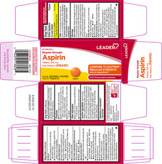 Leader Aspirin 325mg, 125 Enteric Coated Tablets