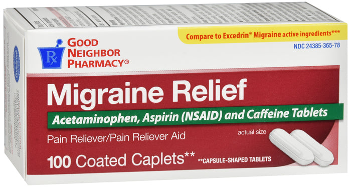 GNP Migraine Relief, 100 Capsule- Shaped Tablets