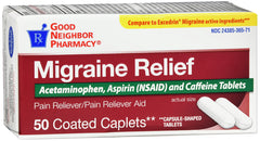 GNP Migraine Relief, 50 Capsule-Shaped Tablets