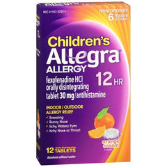 Allegra Children's Allergy Orally Disintegrating Tablets Orange Cream Flavored 12 Tablets