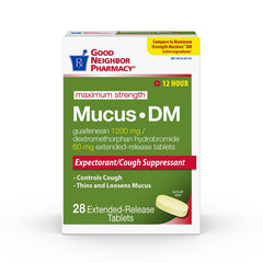 GNP Mucus Relief DM Maximum Strength, 28 Extended- Release Tablets