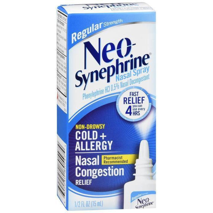 Neo-Synephrine Nasal Decongestant Spray Regular Strength, 0.5 fl oz.