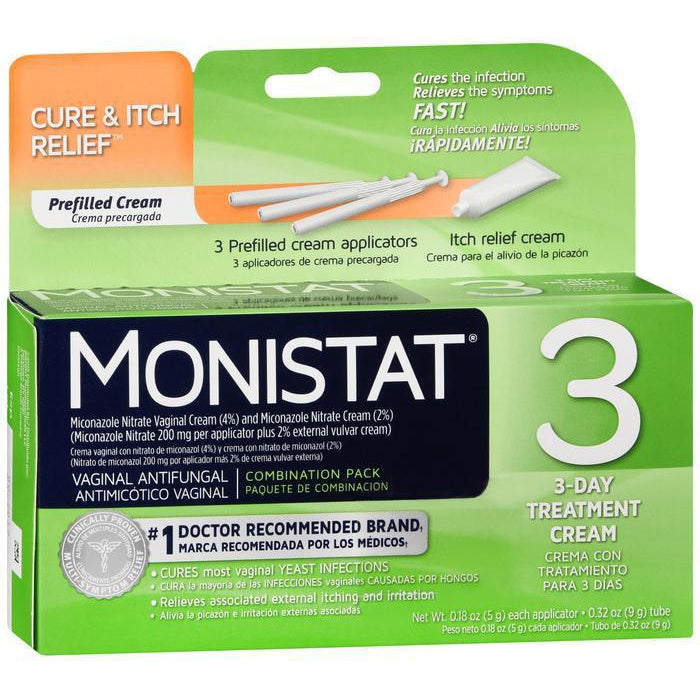 Monistat 3-Day Yeast Infection Treatment | Prefilled Applicators + Itch Cream