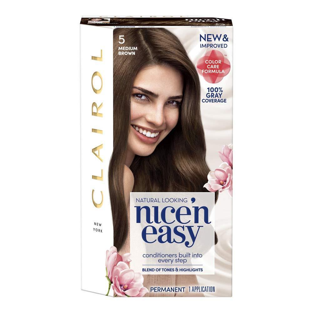 Clairol Nice'n Easy Permanent Hair Color 5 Medium Brown, 1 COUNT