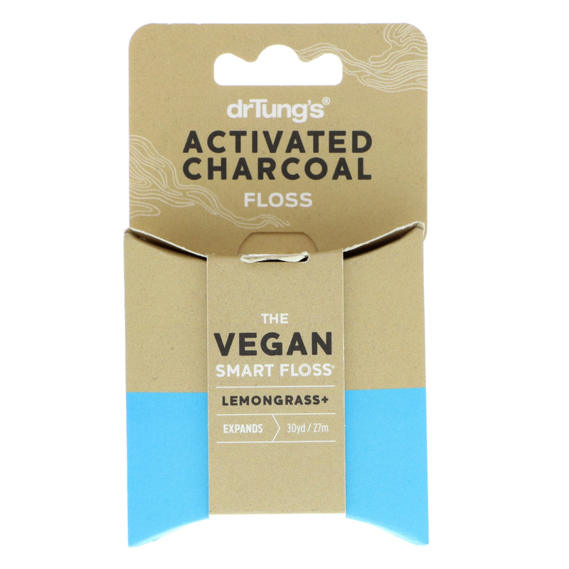 Dr Tung's Activated Charcoal Vegan Smartfloss - Lemongrass Flavor, 30 yd*