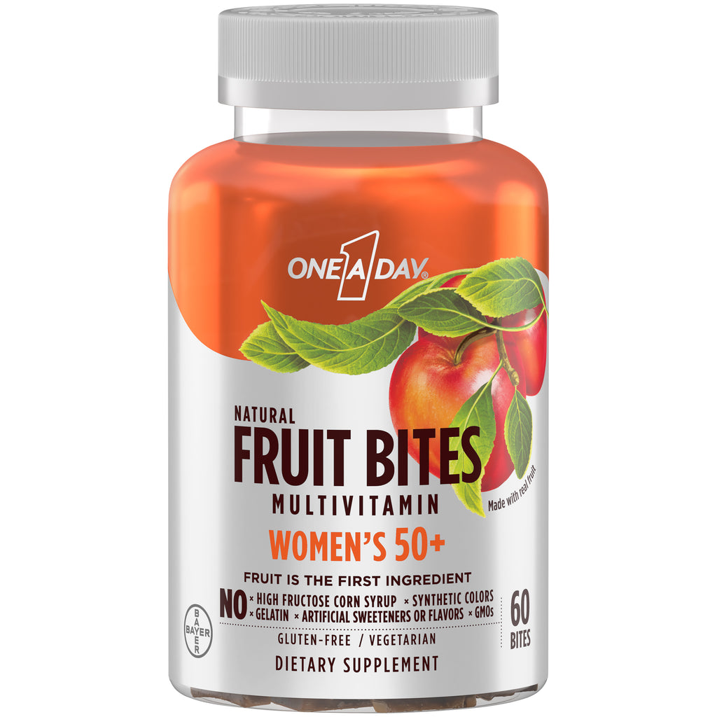One A Day Natural Fruit Bites Multivitamin Gummies - Women's 50+ - 60 Bites