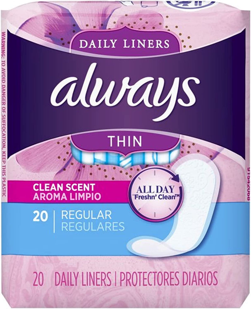 Always Fresh Thin Regular Pantiliners 20 Count