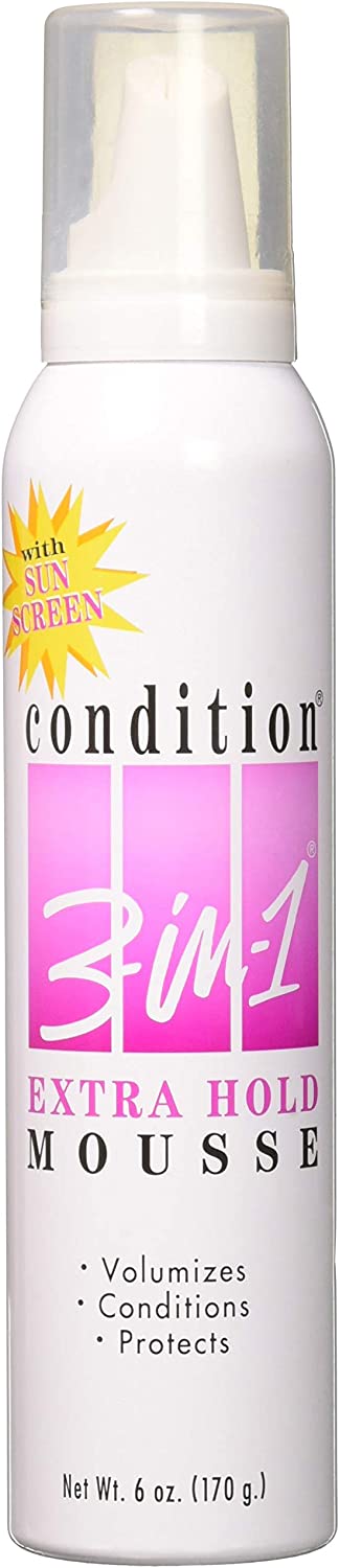 Condition 3-in-1 Mousse Extra Hold with Sunscreen, 6 Oz*