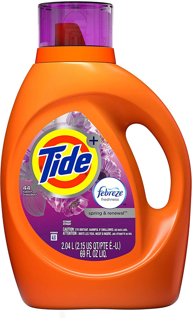 Tide Tide Plus Febreze Freshness Spring & Renewal HE Turbo Clean Liquid Laundry Detergent, 69 fl oz