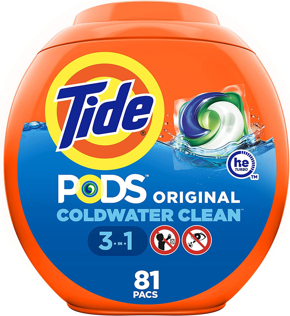 Tide PODS Laundry Detergent Soap PODS, High Efficiency (HE), Original Scent, 81 Count