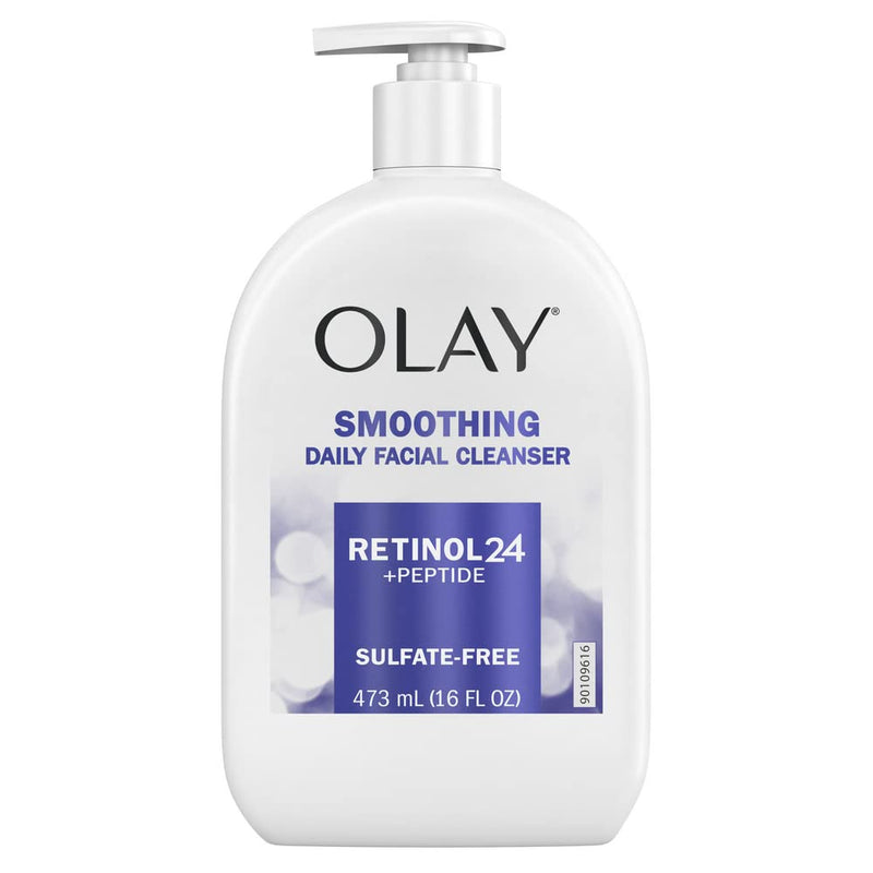 Olay Retinol 24 + Peptide Face Wash, Smoothing, Sulfate-Free, 16 oz