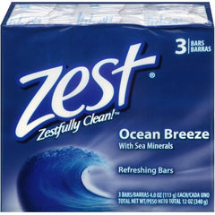 Zest Refreshing Bar Soap, Ocean Breeze with Sea Minerals 3 Bars x 4 Ounces*