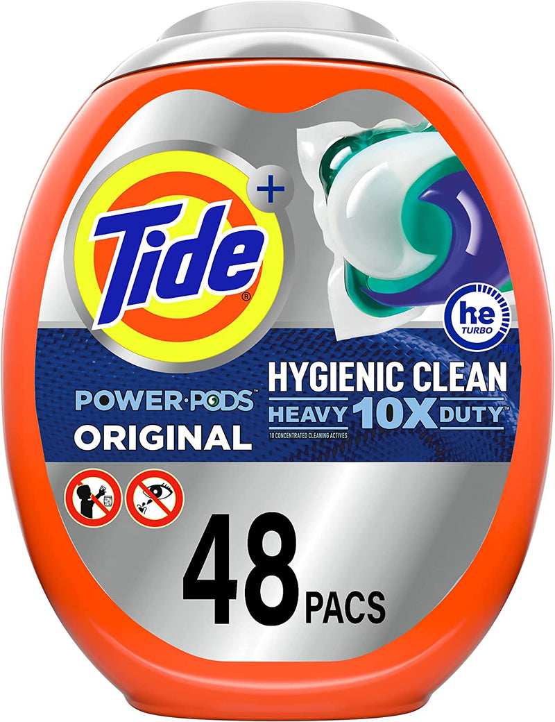 Tide Hygienic Clean Heavy 10x Duty Power PODS Laundry Detergent Soap Pods, Original, 48 count