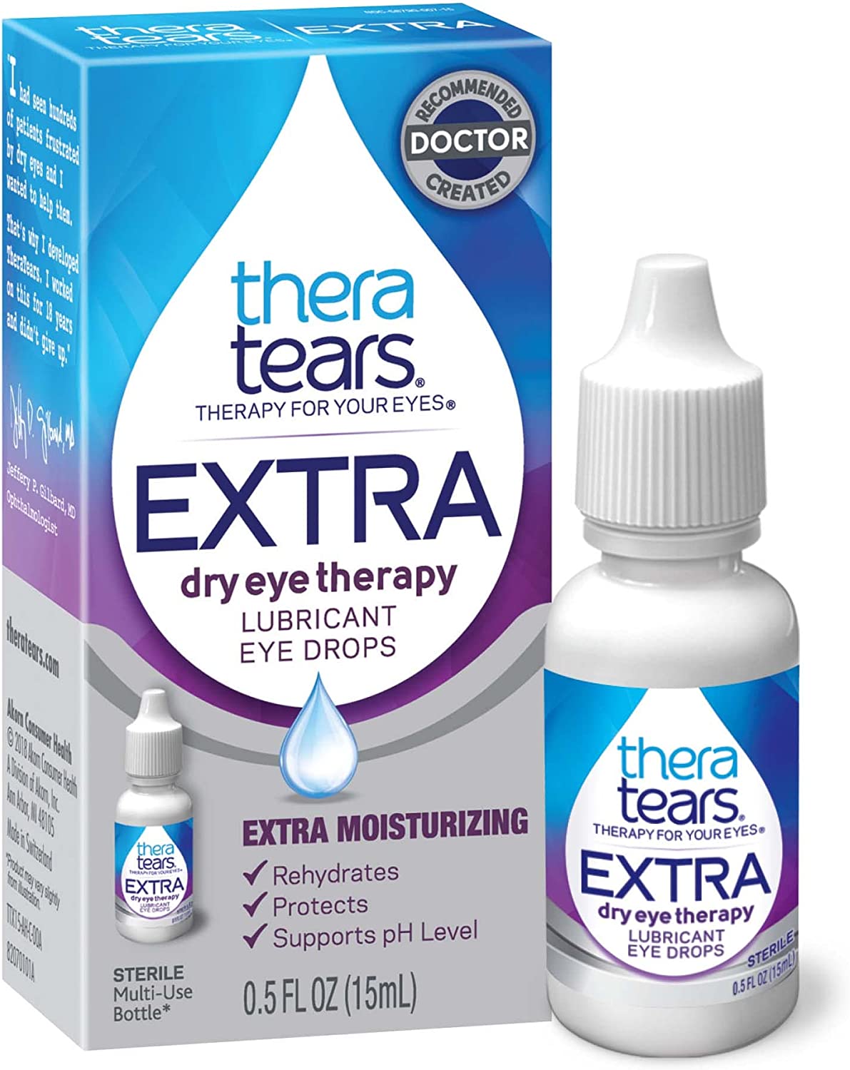 TheraTears Extra Dry Eye Therapy Lubricating Eye Drops for Dry Eyes, 0