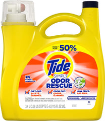 Tide Simply Odor Rescue Liquid Laundry Detergent, Fresh Linen, 115 fl oz 74 Loads