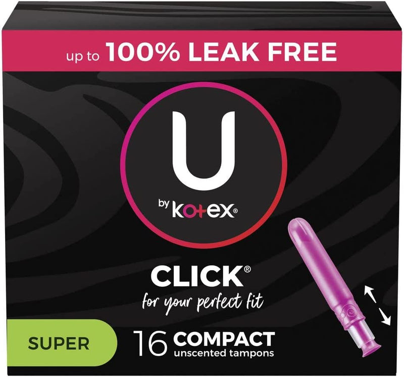 U By Kotex Click Compact Tampons, Super Absorbency, Unscented, 16 Count*