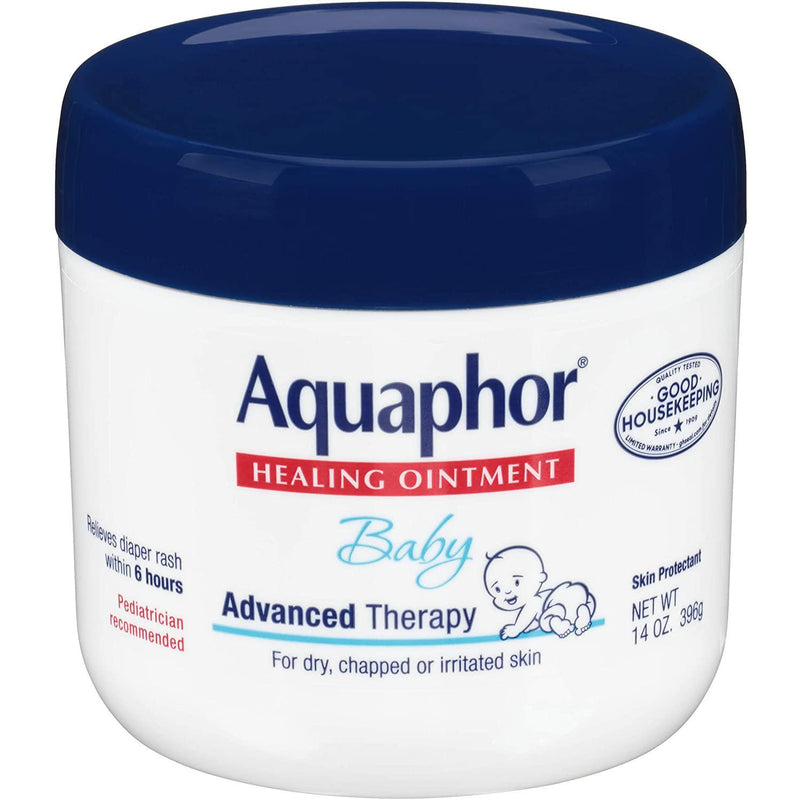 Aquaphor Baby Healing Ointment - Advance Therapy for Diaper Rash, Chapped Cheeks and Minor Scrapes - 14. Oz Jar