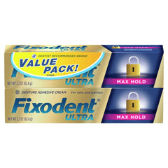 Fixodent Ultra Max Hold Denture Adhesive, 2.2 Ounce (Pack of 2)*