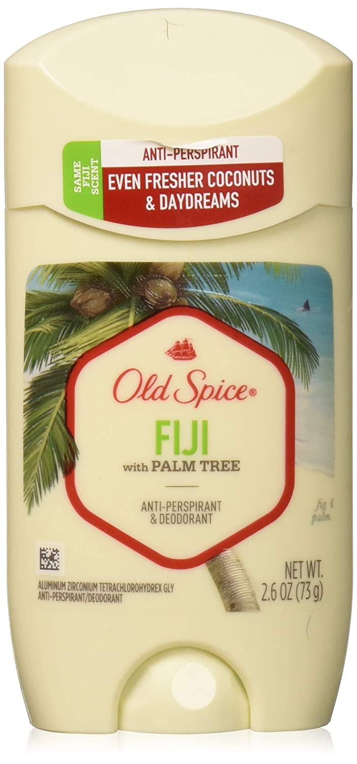 Old Spice Invisible Solid Antiperspirant Deodorant for Men Fiji with Palm Tree Scent Inspired by Nature, 2.6 oz