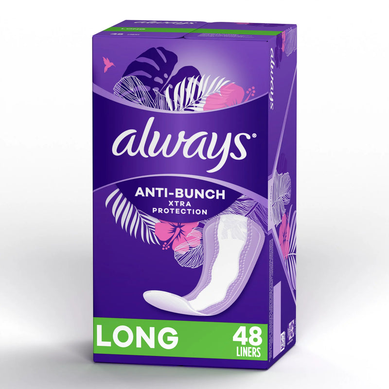 Always Anti-Bunch Xtra Protection Daily Long Liners - Unscented, 48 ct