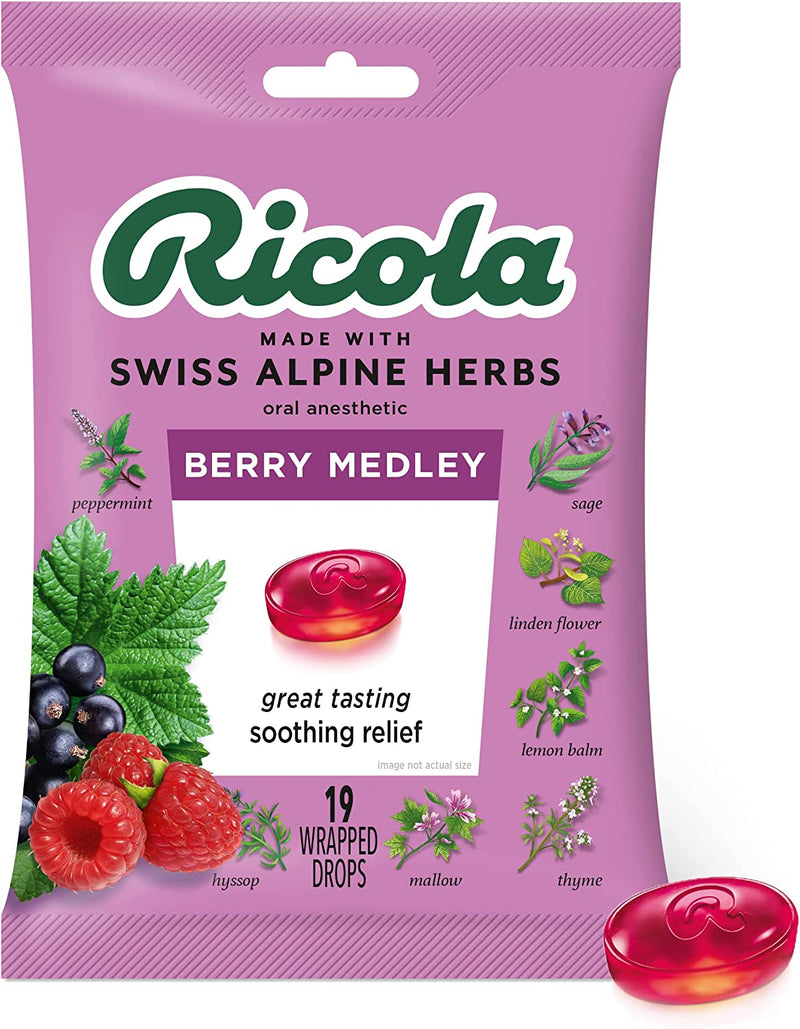 Ricola Berry Medley Cough Suppressant Throat Drops, 19ct Bag*