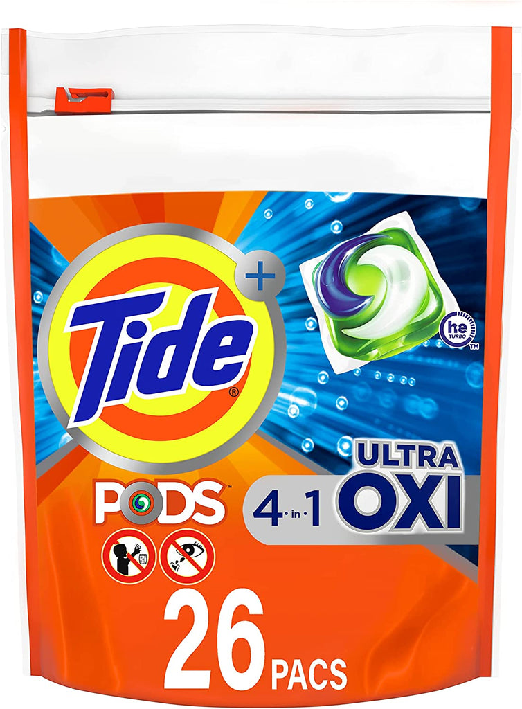 Tide Pods Ultra Oxi Liquid Detergent Pacs, 26 Count