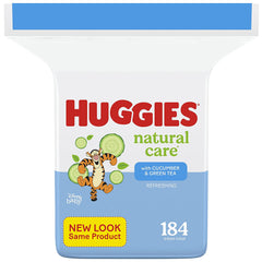 Huggies Natural Care Refreshing Baby Wipes, Scented, 1 Refill Pack (184 Wipes Total)