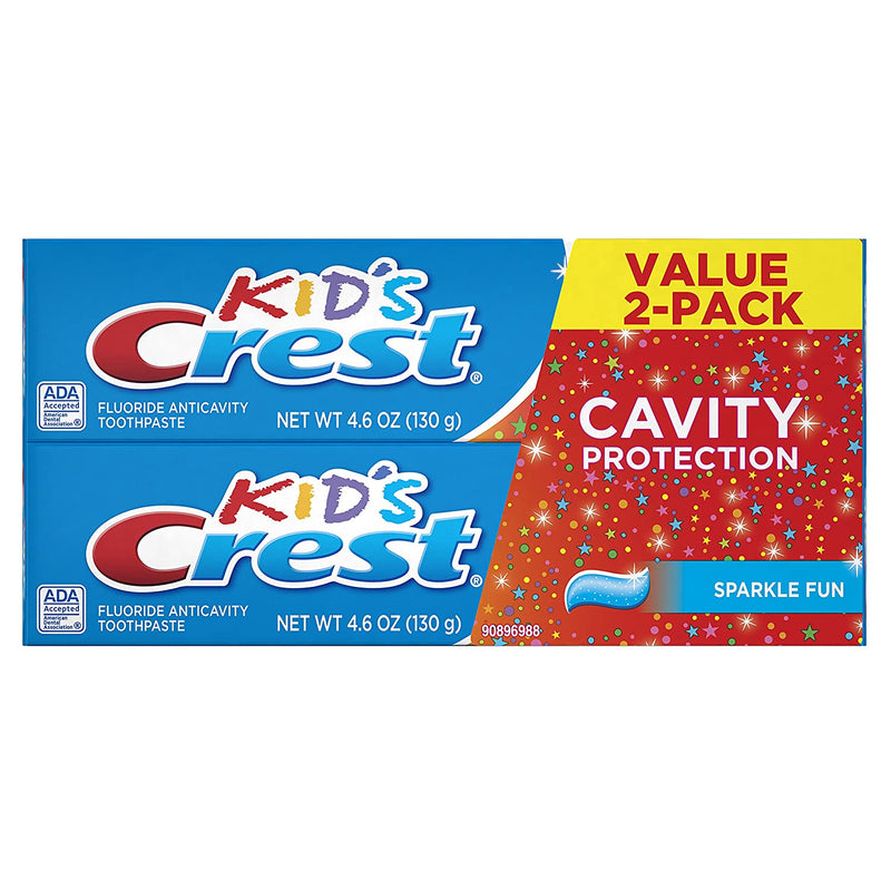 Crest Kid's Cavity Protection Toothpaste for Kids (children and toddlers 2+), Sparkle Fun Flavor, 4.6 Ounce double pack