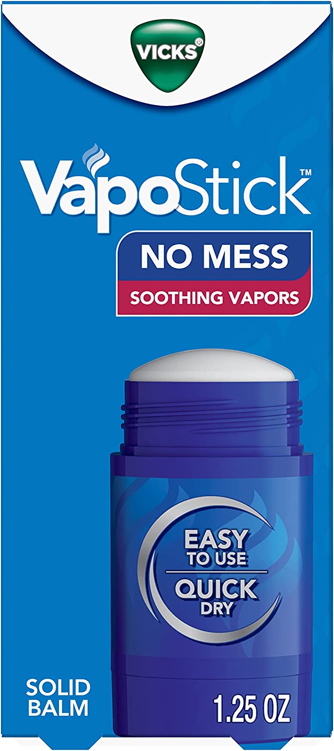 Vicks VapoStick, Solid Balm, Soothing Vicks Vapors, No Mess, Invisible Solid, 1.25 Oz