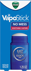 Vicks VapoStick, Solid Balm, Soothing Vicks Vapors, No Mess, Invisible Solid, 1.25 Oz