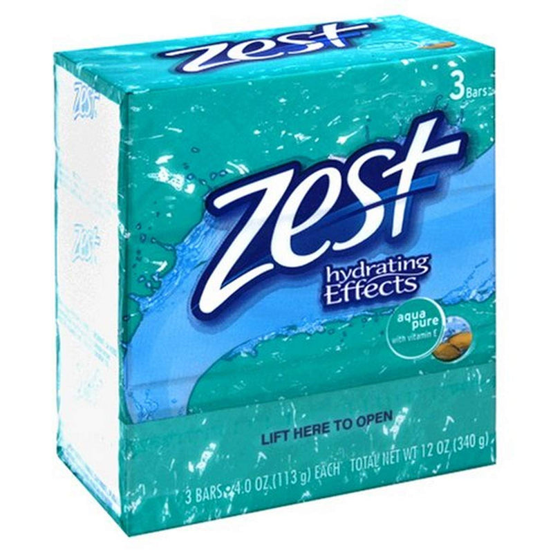 Zest 3 Bar Aqua Pure Soap, 4 oz, Pack of 1*