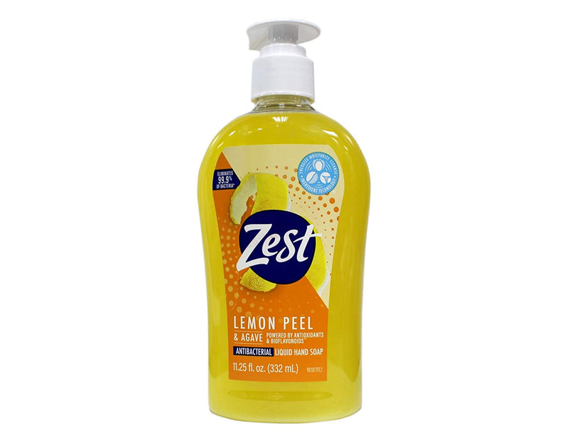 Zest Lemon Peel Antibacterial Liquid Hand Soap, 11.25 Oz