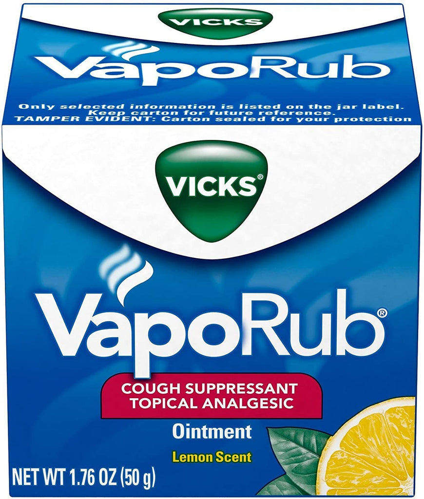 Vicks VapoRub Topical Cough Suppressant Ointment, Lemon Scented - 1.76 oz