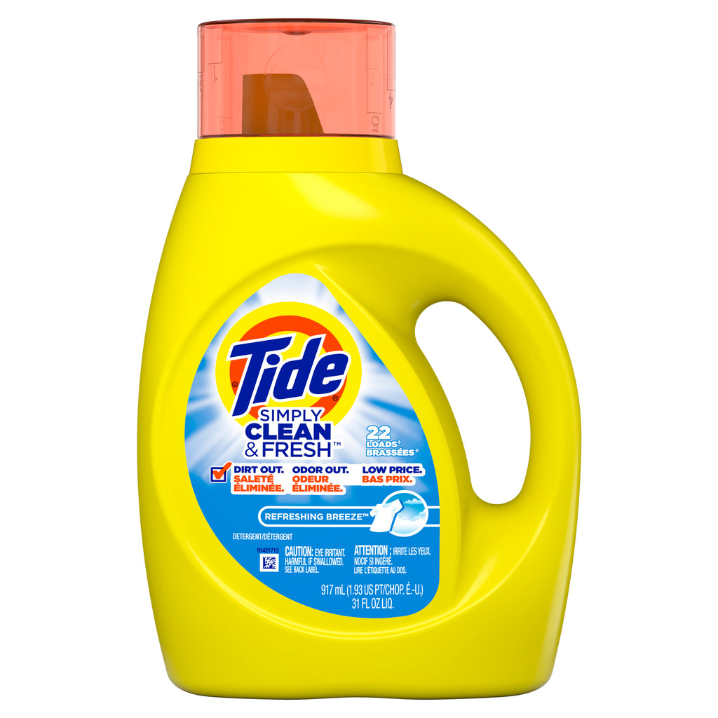 Tide Simply Refreshing Breeze, 22 Loads Liquid Laundry Detergent, 31 fl oz***