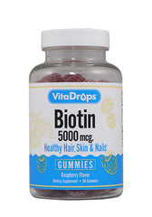 Windmill VitaDrops Biotin 5000 mcg Gummies for Healthy Hair, Skin, Nails - 60 ct