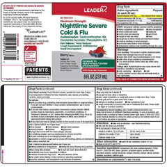 Leader NIghttime Severe Cold & Flu, 8 fl oz (237 mL) Berry Flavor