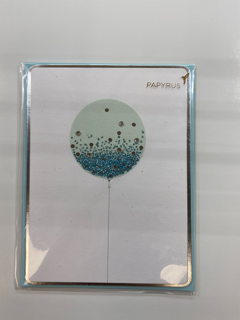PAPYRUS Birthday Card, Glitter Balloon Card, 1 Card