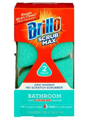 Brillo Scrub Max Odor Resistant No Scratch Scrubber - Bathroom w Estracell Sponge