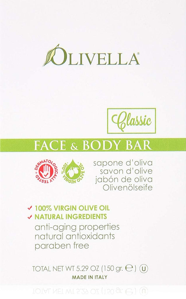 Olivella Classic Face & Body Bar 100% Virgin Olive Oil - 4.29 oz