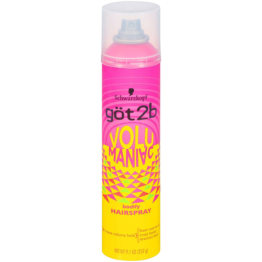 Got2B Volumaniac Bodify Hairspray, 9.1 Oz - Insane Volume Hold from Root to Tip