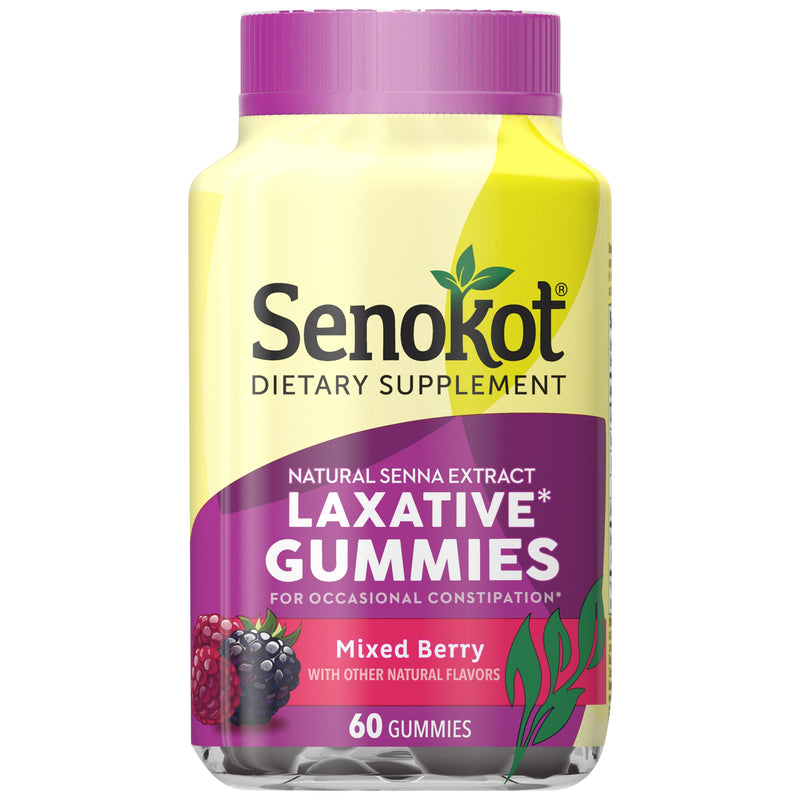 Senokot Dietary Supplement Laxative Gummies, Mixed Berry, 60-Count (WM)