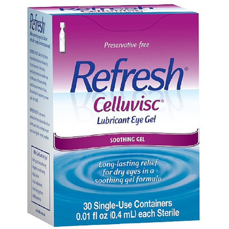 Refresh Celluvisc Lubricant Eye Gel, 30 Single-Use Containers 0.01 Fl oz (0.4 ml)