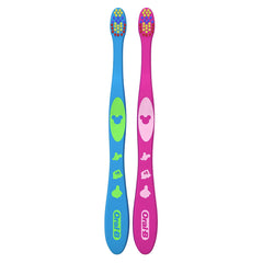 Oral-B Kid’s Mickey and Minnie Soft Bristles Toothbrush, 2 Count