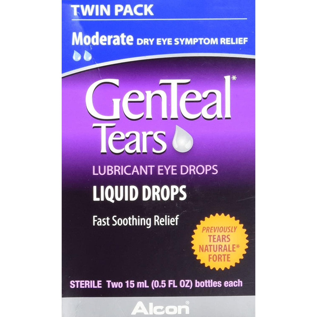 GenTeal Tears Moderate Lubricant Eye Drops, Twin Pack 0.5 Fl oz (15 ml)*